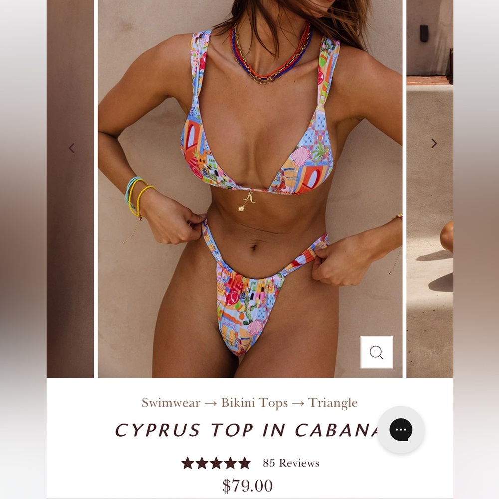 Bydee Cyprus Top (M) and Panama Bottom (S) in Cabana Never Worn, Sold out!